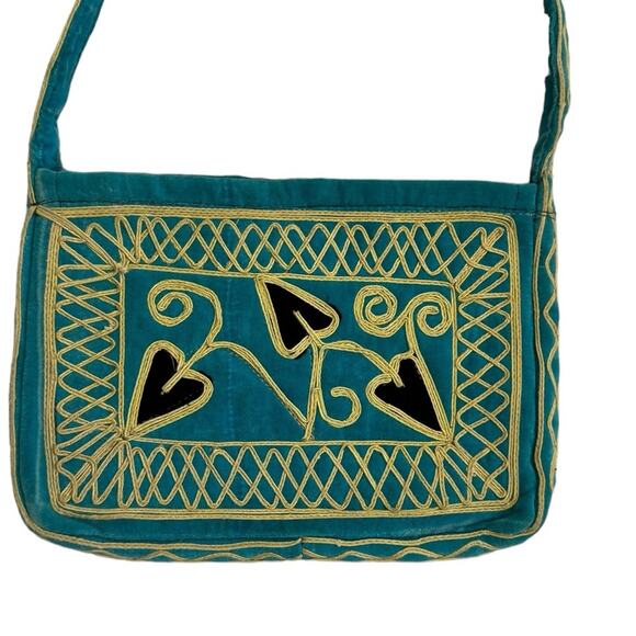 Embroidered Floral Cotton Shoulder Bag - Picture 3 of 12